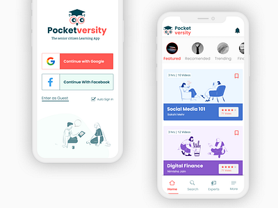 Pocket-versity Intro Screens