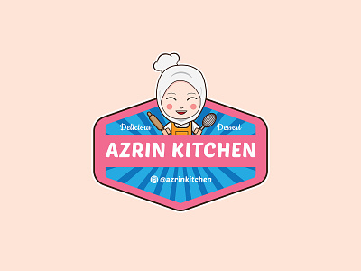 Azrin Kitchen Logo branding cake logo cookies design flat illustration logo vector