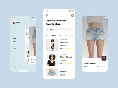 Мобильное приложение для продажи дизайнерской одежды в Грузии app app design application concept minimal mobile ui ux