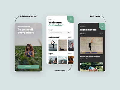 Приложение для йога-агрегатора с персонализированными подборками app concept concept art design minimal ui ux yoga