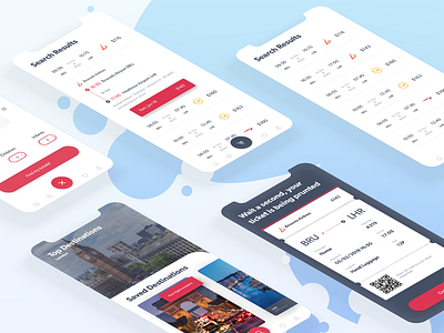 Plane ticket android app design figma flat ios minimal ui ux web