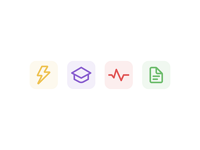 Icon Set bolt design figma graduation cap icon icon design icon set iconography icons pack medical minimal page paper