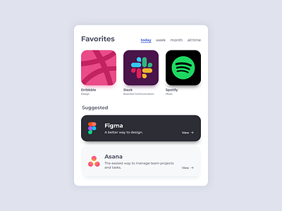 Top Work Apps app asana component design dribbble favorites figma preference slack spotify ui work