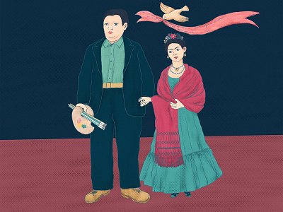 Frieda and Diego Rivera illustration lover