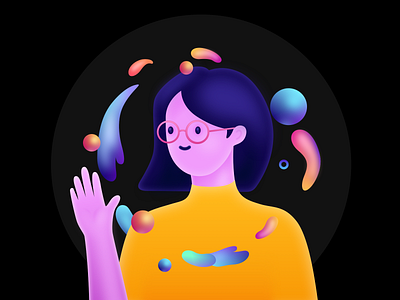 say hi design girl hi illustration say say hi sketch ui