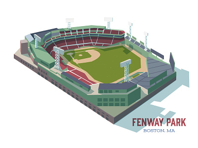 Fenway Park baseball fenway park illustration mid century red sox