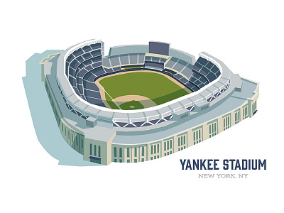 Yankee Stadium baseball illustration mid century yankee stadium yankees
