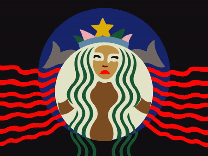 Starbucks Smile after affects animation digital drawing graphics，illustration