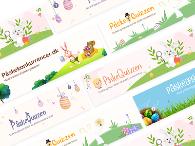 Easter Banners 2022 2022 2d banners cartoon character decoration easter easter banner easter bunny easter egg eggs email header holidays illustration inspiration marketing