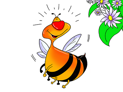 Spring Bee 2d art bee cartoon character emotions illustration inspiration spring