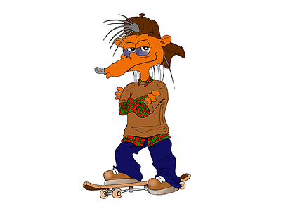 Hedgehog Character Skateboard 2d art cartoon character comic funny hedgehog illustration skate board sport