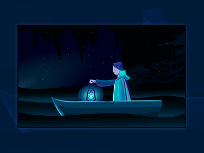 Fantasy Story 07 | Storytelling Illustration 2d art boat cartoon character dark digital fairytale fantasy flat illustration game illustration inspiration night ocean sea ship
