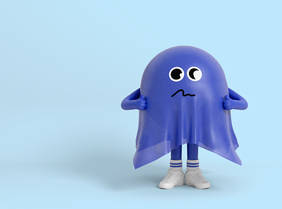 Mr Raincoat 3d character blue cartoon character design illustration nike