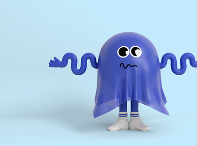 Mr Raincoat 2 3d character blue cartoon character design illustration nike