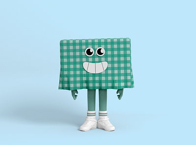 Mr Tablecloth 3d character cartoon character design green illustration nike