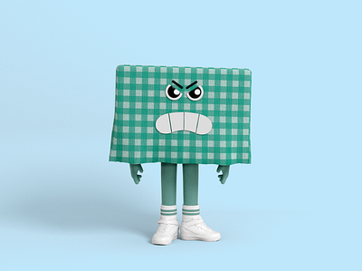 Mr Tablecloth 02 3d character cartoon character design green illustration nike