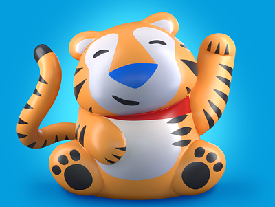 Lucky tiger cat’s 3d 3d character animation cat character design illustration lucky cat nft