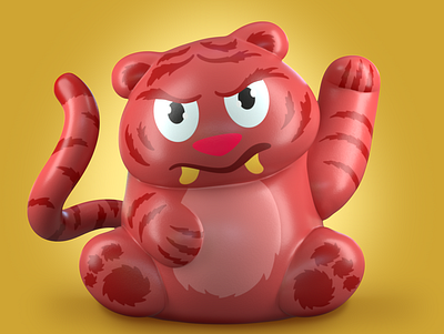 Lucky tiger cat’s, red tiger 3d 3d character 3d illustration cartoon cgi character design design illustration