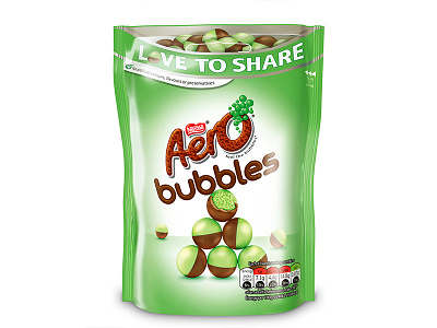 Aero Pack 3d aero bubbles chocolate mint packshot photorealistic render