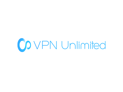 Logo of VPN service blue branding icon identity infinity lettering logotype sign unlimited vpn