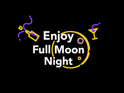 Enjoy Full Moon Night Logo branding identity logo logotype typography