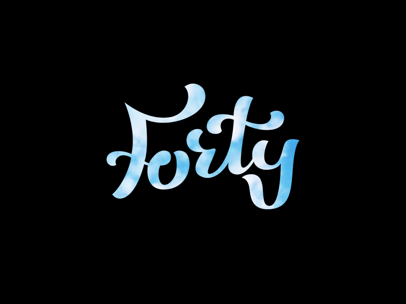 Forty animation lettering logo sky