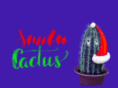 Santa Cactus cactus calligraphy drawing lettering santa