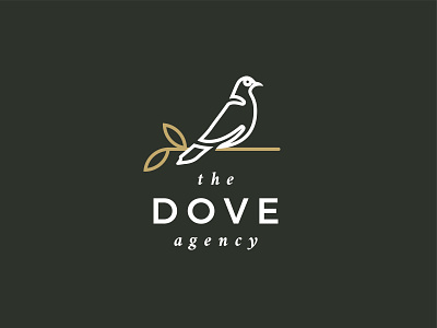 The Dove Agency black branding illustration logo marketing agency typography vector