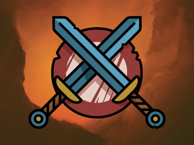 Swords awesome icons shield swords vector