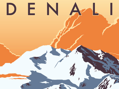 Denali Travel Poster denali illustration poster vector