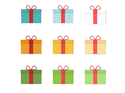 Flat Gifts Set 2019 bundle bundles christmas clean flat flat icons gif happy icon icons icons pack illustration minimal mobile new presents vector web year