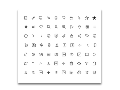 Icon Pack - Sharp Corners (Black) 2019 app bundle bundles clean design flat flat icons icon icons icons pack illustration minimal mobile vector web