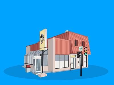 Diners series burger diners flat illustration illustrator shop vecto