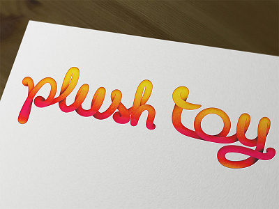 Plush toy logo color details lettring logo orange plush texture