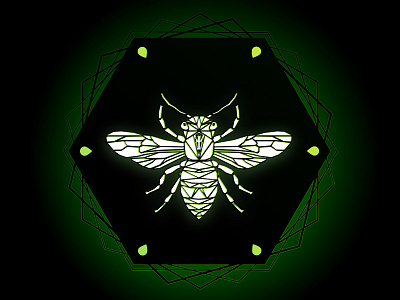 Bee shield bee green illustration shield