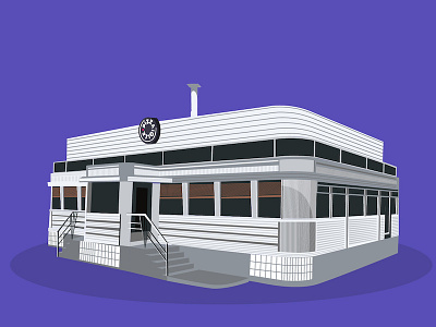 Diners series diners flat illustration illustrator pizza shop vecto