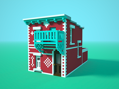 🏠✍️ Little house voxel 3d artwork house illustration voxel