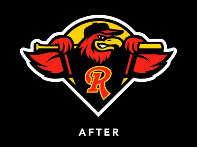 Rochester Red Wings Before-and-After baseball bat bird r red wings rochester studio simon update