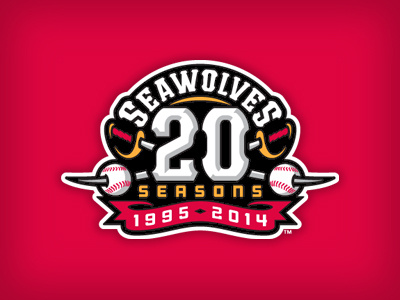 Erie SeaWolves 20 Seasons 20 baseball erie logo seawolves studio simon sword