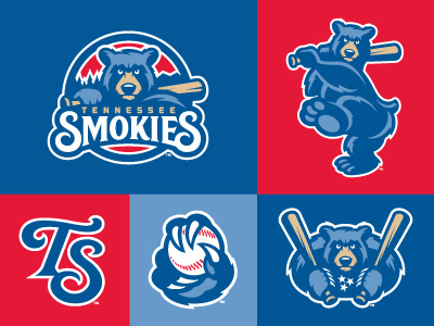 Smokies Extensions animal baseball bat bear claw logo monogram paw smokies studio simon tennessee