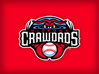 Hickory Crawdads baseball crawdads crawfish hickory logo studio simon typography