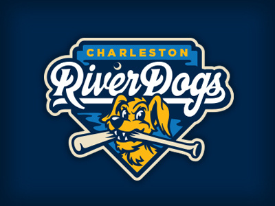 Road Not Taken, Part 18 baseball charleston dog lettering logo moon river river dogs script studio simon