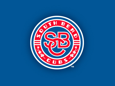 South Bend Cubs Secondary badge baseball cubs ivy logo monogram roundel sports studio simon