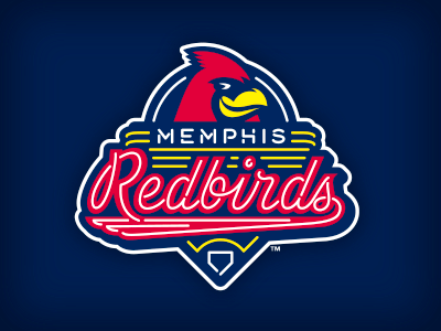 Memphis Redbirds baseball cardinals handlettering logo memphis neon redbirds studio simon