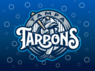 Tampa Tarpons baseball bubbles custom type fish logo studio simon tarpon typography