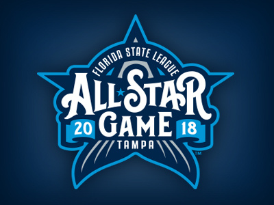 Florida State League All-Star Game custom type hand lettering tarpons tampa fish star all-star logo baseball studio simon