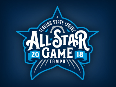 Florida State League All-Star Game all-star baseball custom type fish hand lettering logo star studio simon tampa tarpons