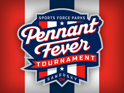 Pennant Fever badge baseball lettering logo script sports studio simon