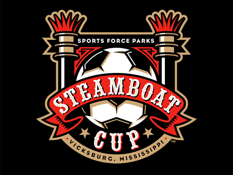 Steamboat Cup riverboat steamboat tournament soccer badge logo studio simon