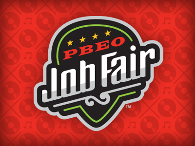 PBEO Job Fair baseball custom typography guitar pick music nashville studio simon